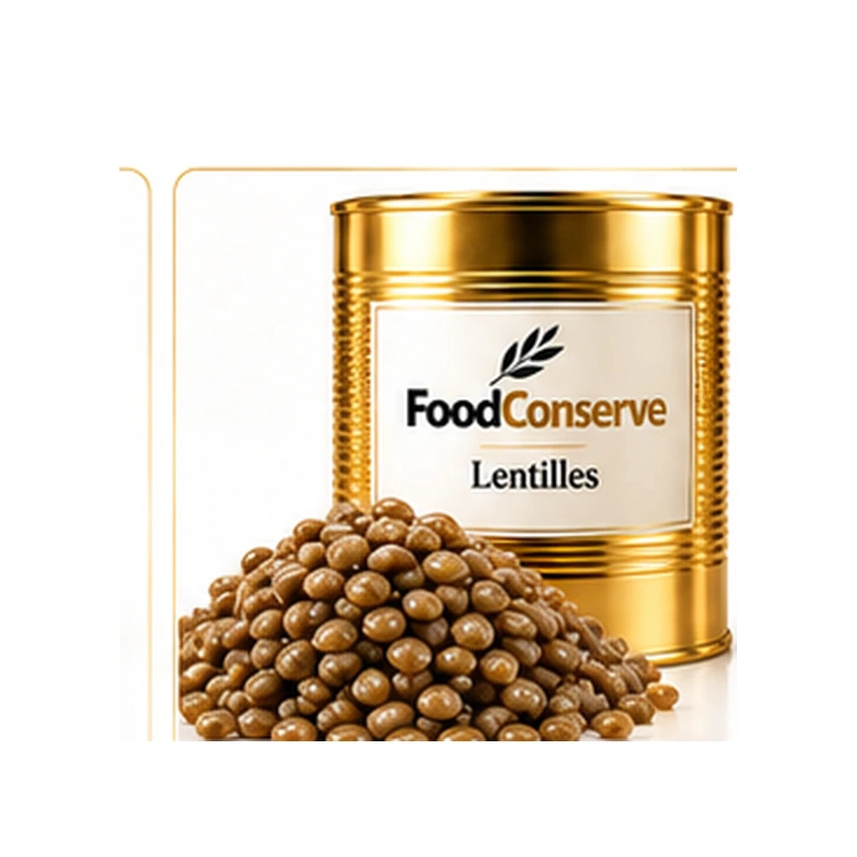 Boîte dorée FoodConserve : Lentilles