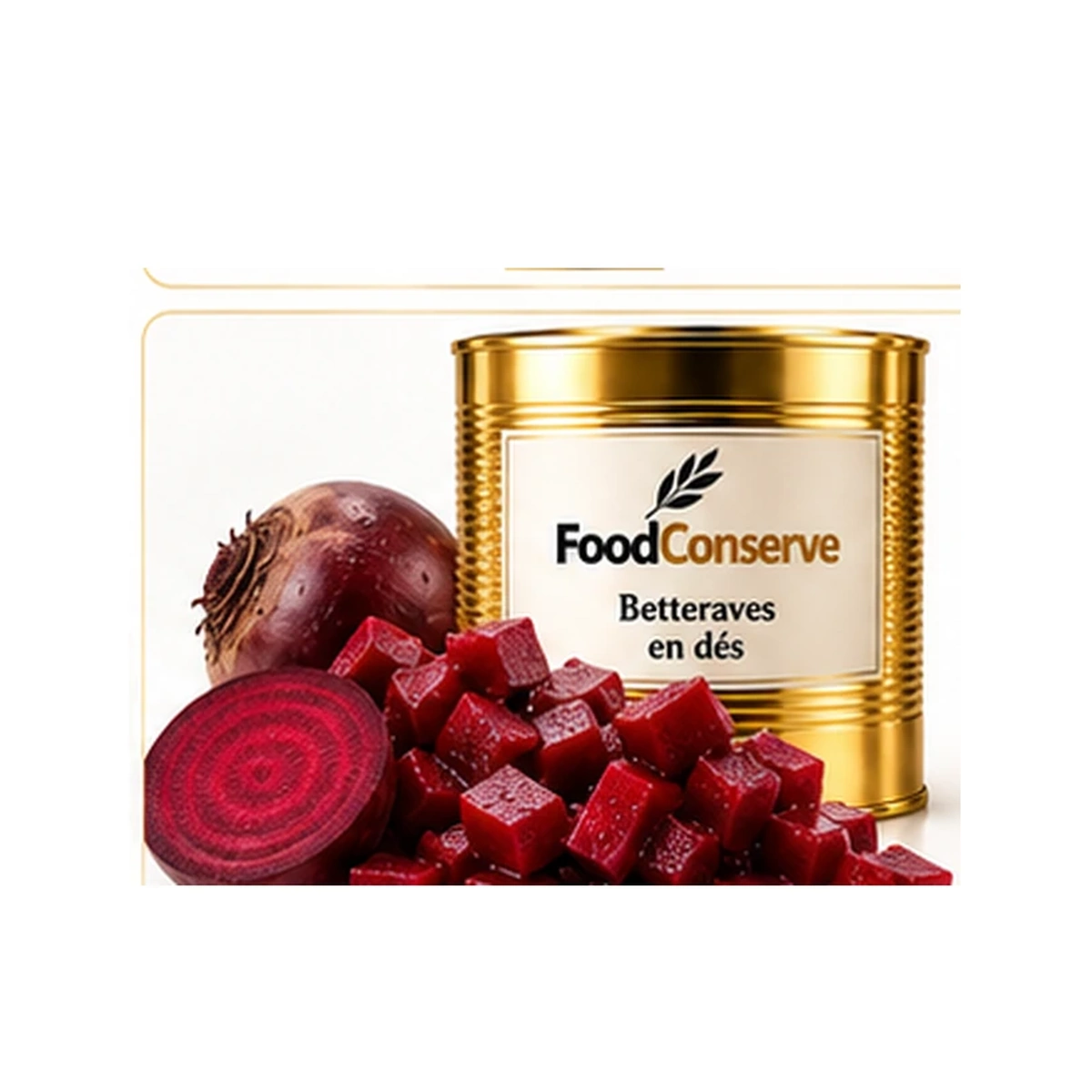 Boîte dorée FoodConserve : Betteraves en dés