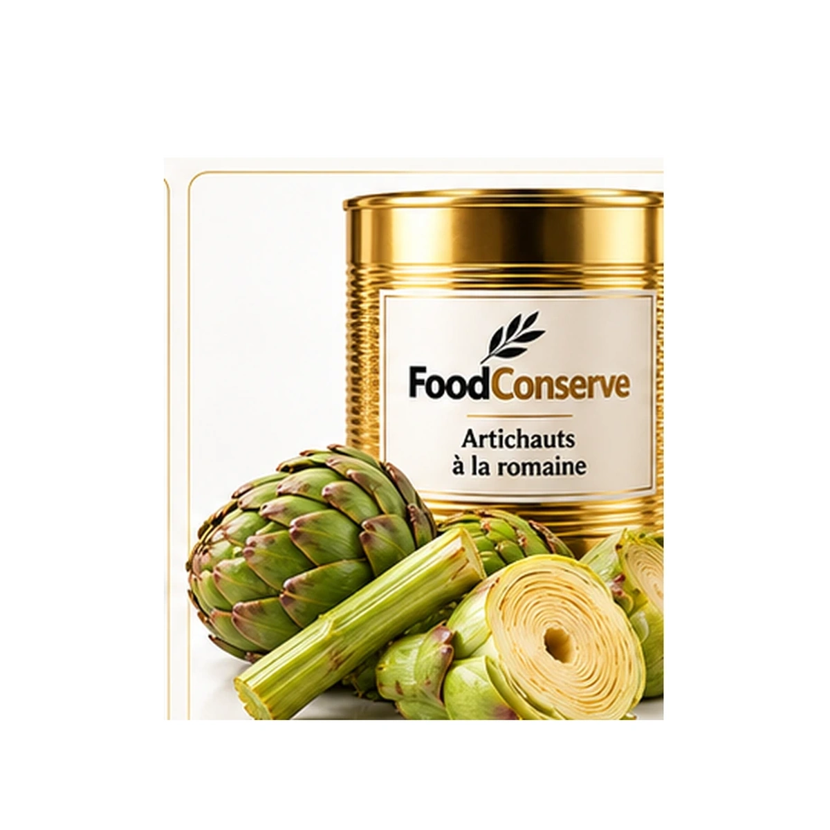 Boîte dorée FoodConserve : Artichauts à la romaine avec tige