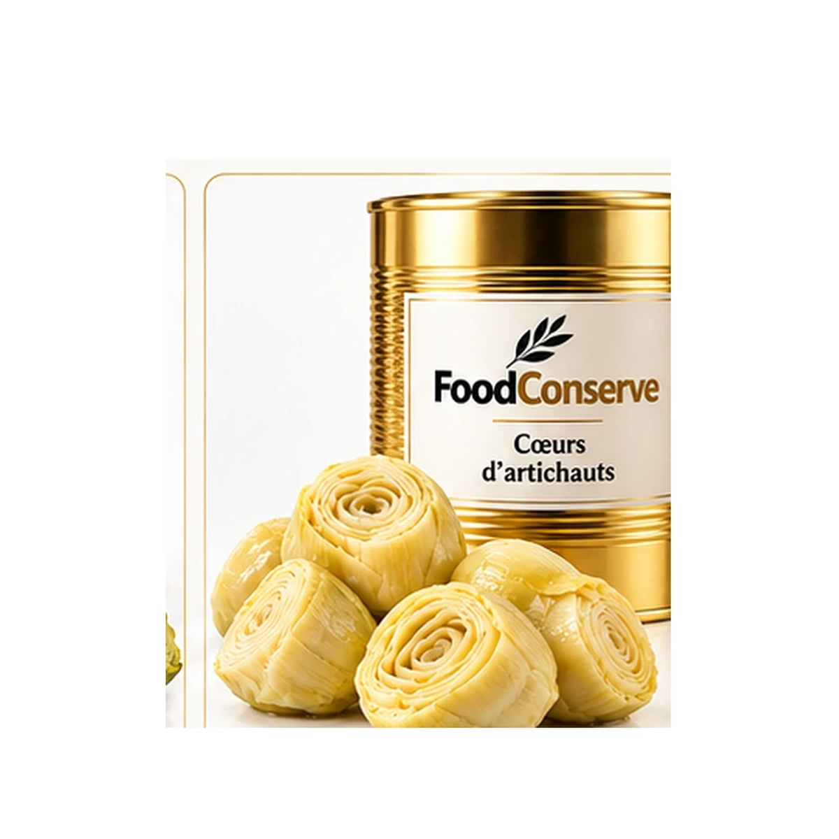 Boîte dorée FoodConserve : Quartiers de cœurs d'artichauts