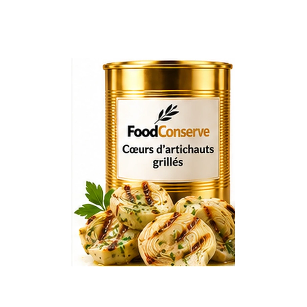 Boîte dorée FoodConserve : Cœurs d'artichauts grillés sous huile