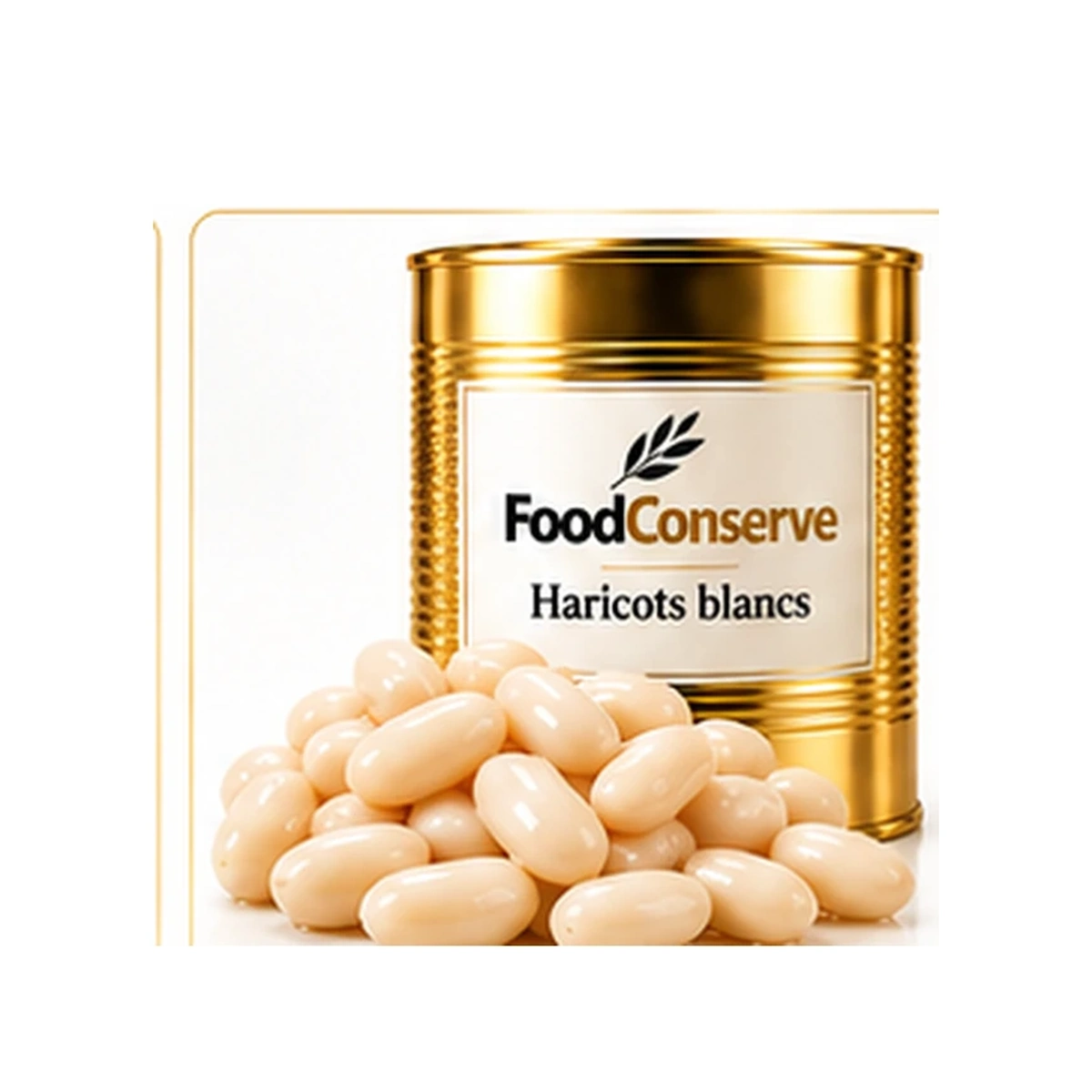 Boîte dorée FoodConserve : Haricots blancs
