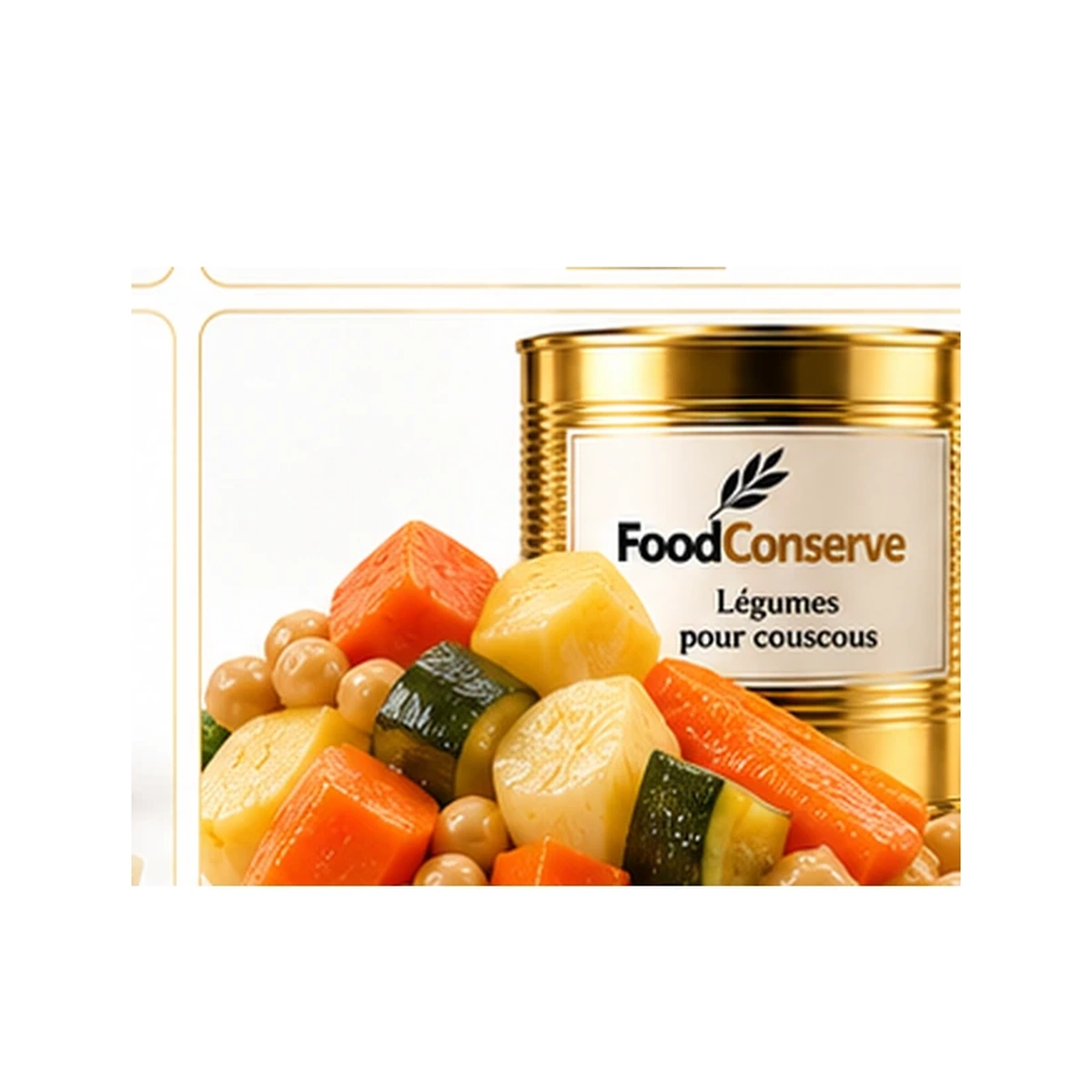 Boîte dorée FoodConserve : Légumes pour couscous