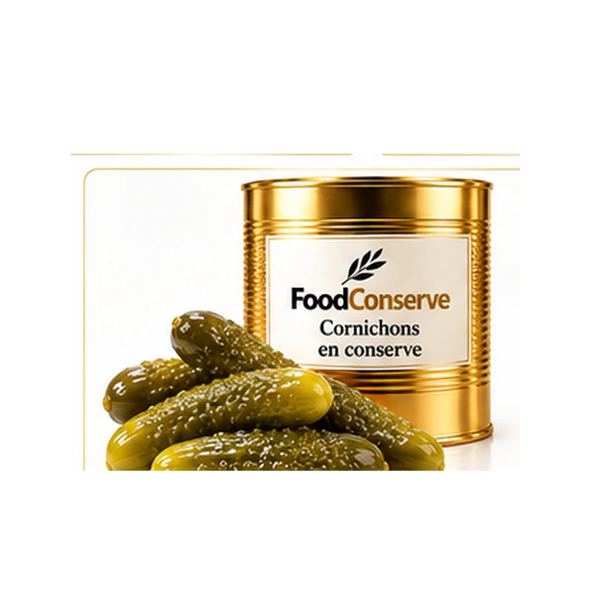 Boîte dorée FoodConserve : Cornichons en conserve
