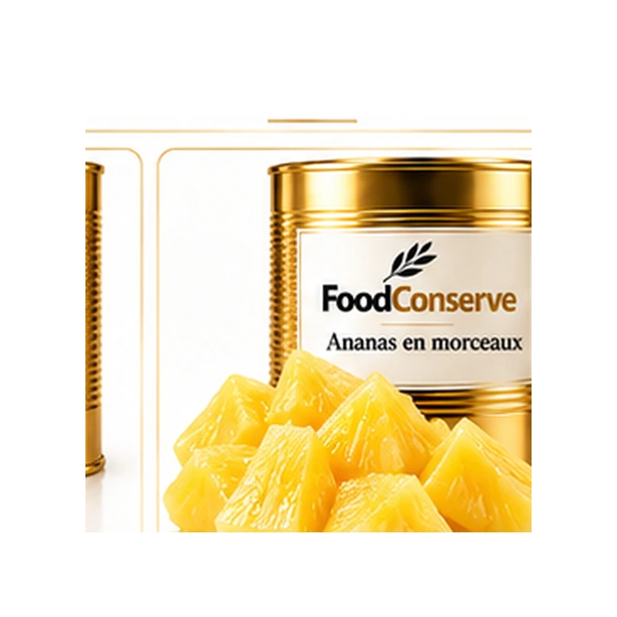 Boîte dorée FoodConserve : Ananas au sirop