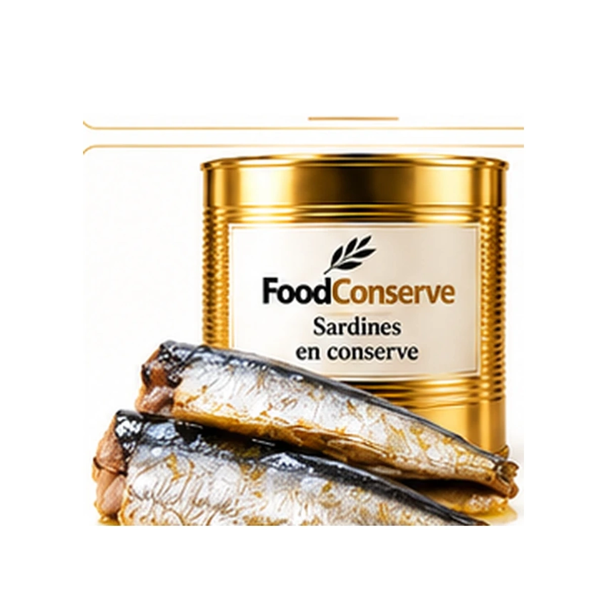 Boîte dorée FoodConserve : Sardines en conserve